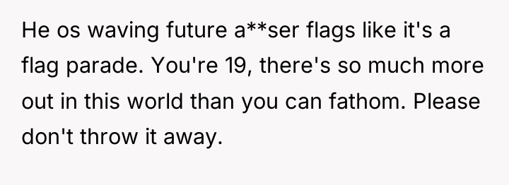 He os waving future a**ser flags like it's a flag...