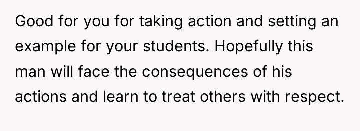 Good for you for taking action and setting an example...