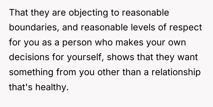 That they are objecting to reasonable boundaries, and reasonable levels...