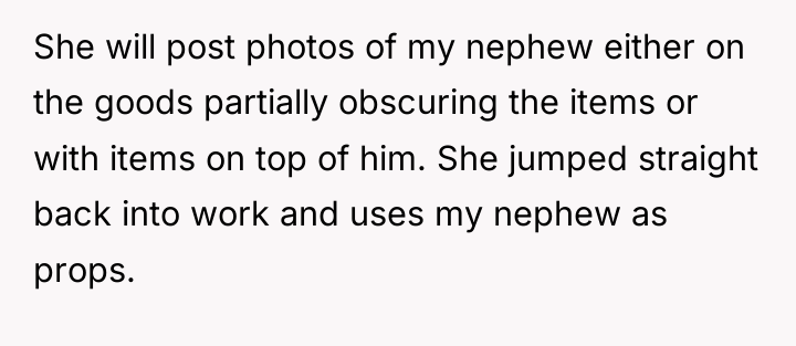She will post photos of my nephew either on the...
