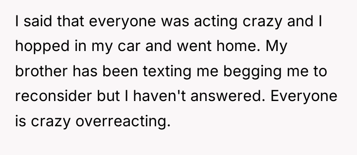 I said that everyone was acting crazy and I hopped...