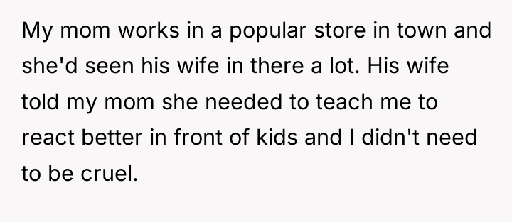 My mom works in a popular store in town and...