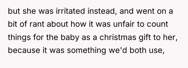 but she was irritated instead, and went on a bit...