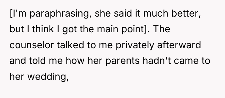 [I'm paraphrasing, she said it much better, but I think...