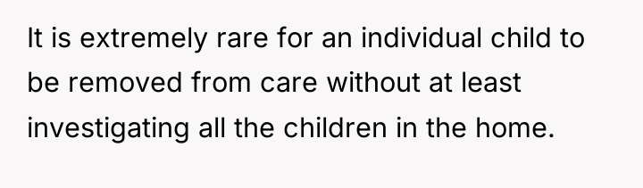 It is extremely rare for an individual child to be...