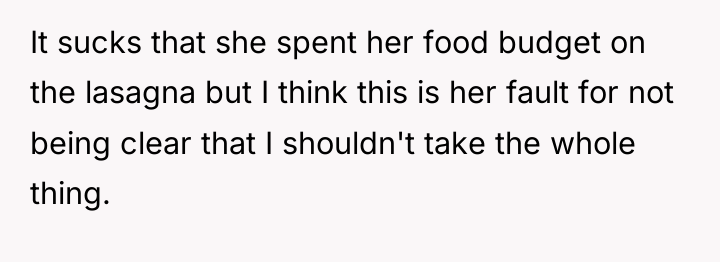 It sucks that she spent her food budget on the...