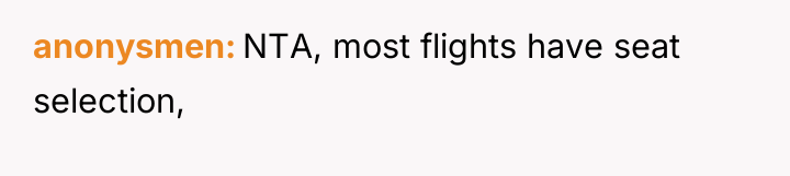 anonysmen NTA, most flights have seat selection,