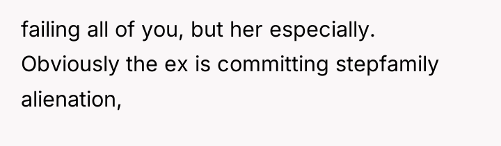 failing all of you, but her especially. Obviously the ex...
