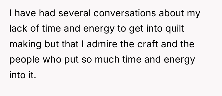 I have had several conversations about my lack of time...