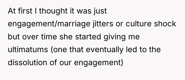 At first I thought it was just engagement/marriage jitters or...