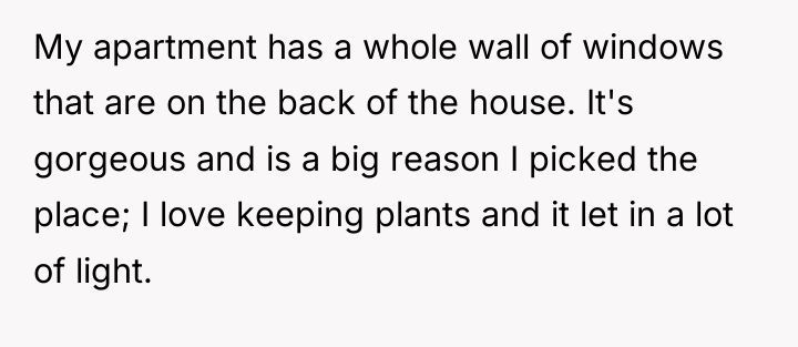 My apartment has a whole wall of windows that are...