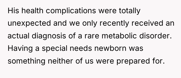 His health complications were totally unexpected and we only recently...