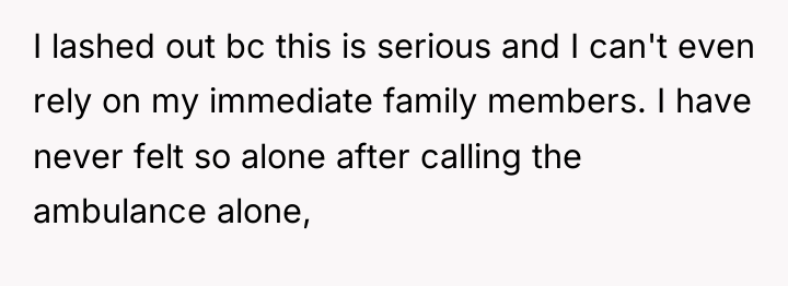 I lashed out bc this is serious and I can't...