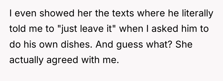 I even showed her the texts where he literally told...