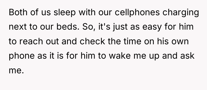 Both of us sleep with our cellphones charging next to...