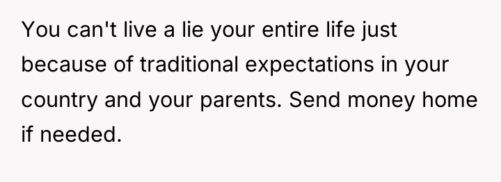 You can't live a lie your entire life just because...