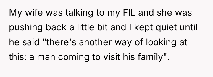 My wife was talking to my FIL and she was...
