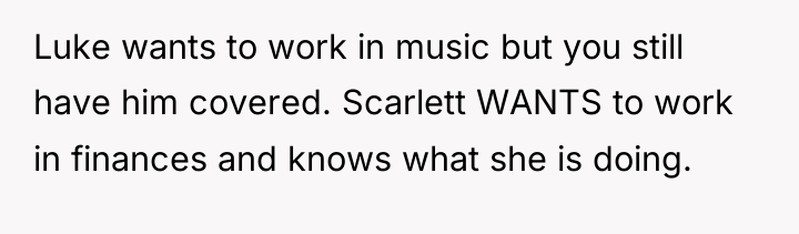 Luke wants to work in music but you still have...