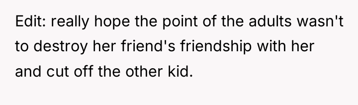 Edit: really hope the point of the adults wasn't to...