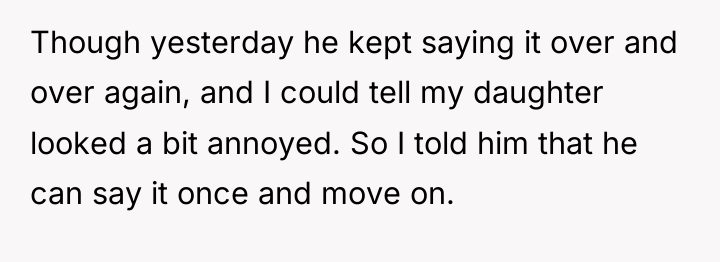 Though yesterday he kept saying it over and over again,...