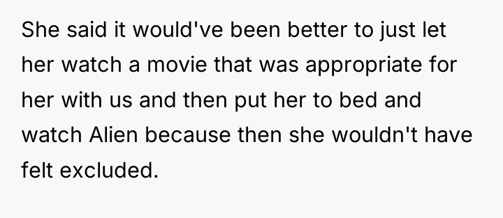 She said it would've been better to just let her...