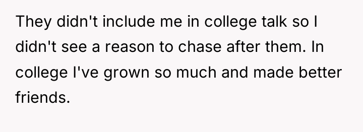 They didn't include me in college talk so I didn't...