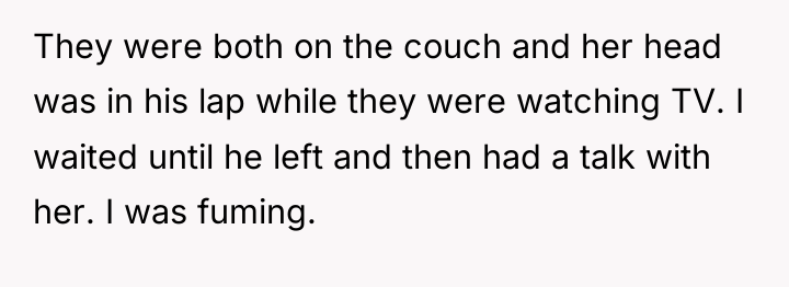 They were both on the couch and her head was...