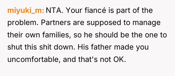 miyuki_m NTA. Your fiancé is part of the problem. Partners...