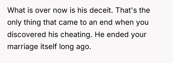 What is over now is his deceit. That's the only...
