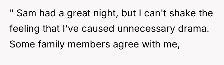 " Sam had a great night, but I can't shake...