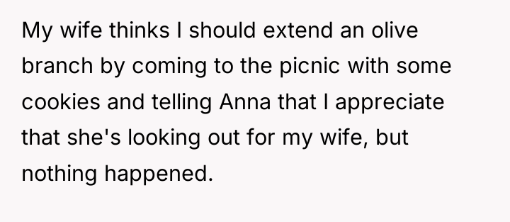 My wife thinks I should extend an olive branch by...