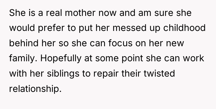 She is a real mother now and am sure she...