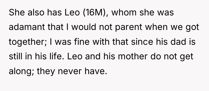 She also has Leo (16M), whom she was adamant that...
