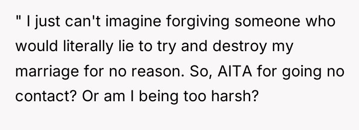 " I just can't imagine forgiving someone who would literally...