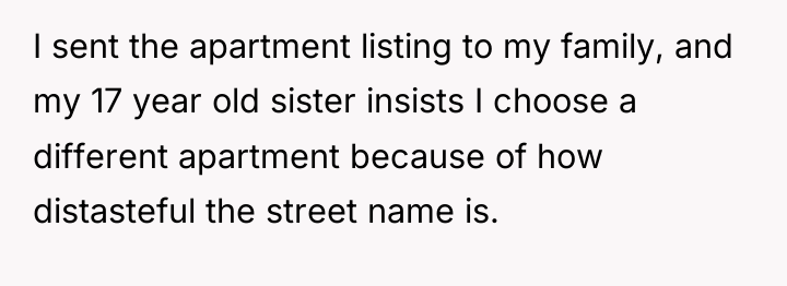 I sent the apartment listing to my family, and my...