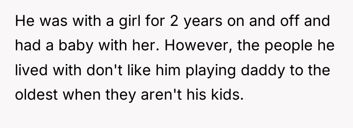 He was with a girl for 2 years on and...