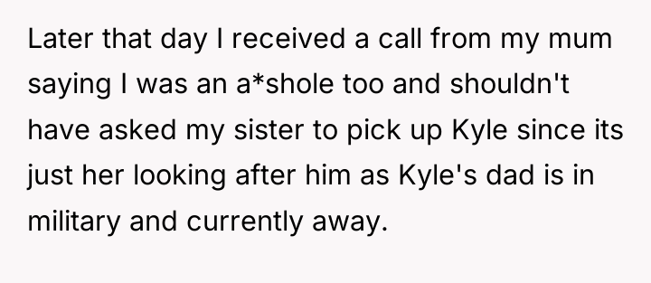 Later that day I received a call from my mum...