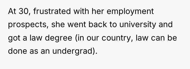 At 30, frustrated with her employment prospects, she went back...