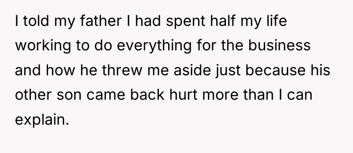 I told my father I had spent half my life...