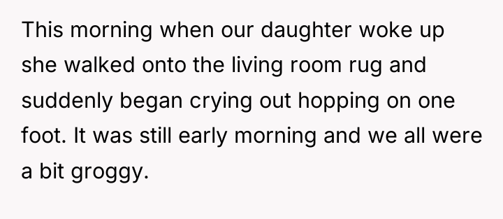 This morning when our daughter woke up she walked onto...