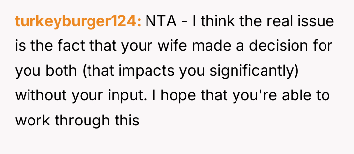 turkeyburger124 NTA - I think the real issue is the...