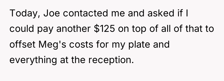 Today, Joe contacted me and asked if I could pay...