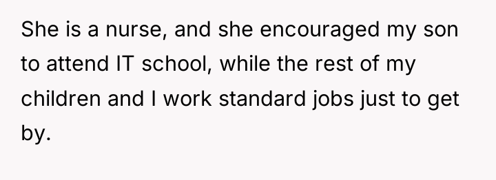 She is a nurse, and she encouraged my son to...