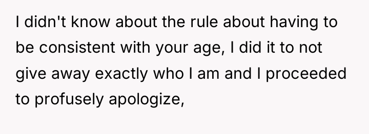 I didn't know about the rule about having to be...