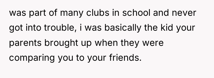was part of many clubs in school and never got...