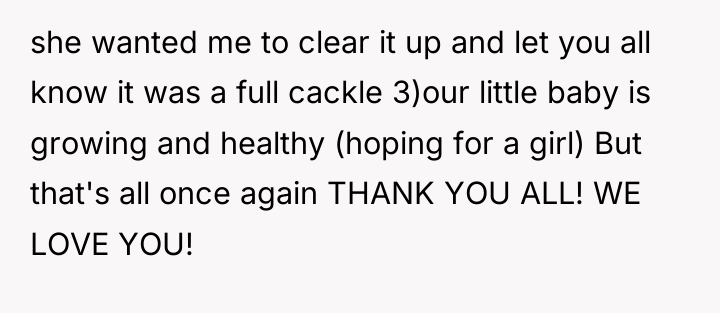 she wanted me to clear it up and let you...