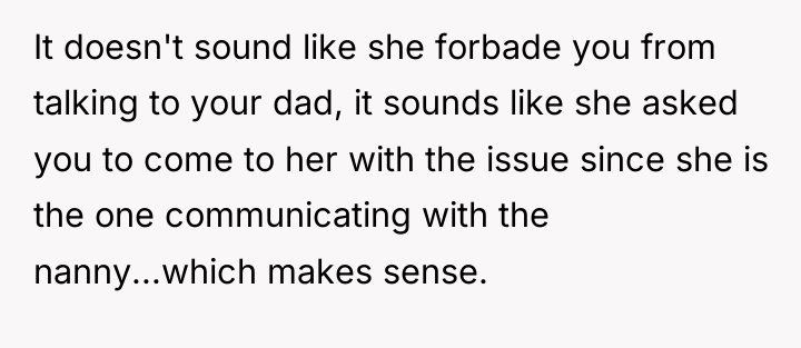 It doesn't sound like she forbade you from talking to...