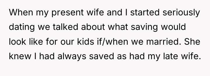When my present wife and I started seriously dating we...