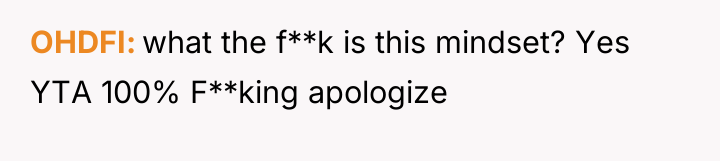 OHDFI what the f**k is this mindset? Yes YTA 100%...