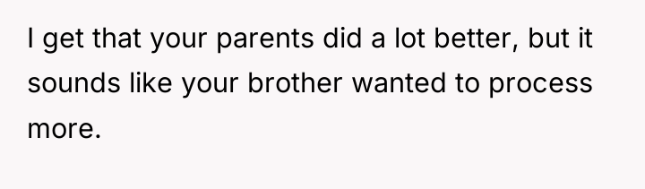 I get that your parents did a lot better, but...